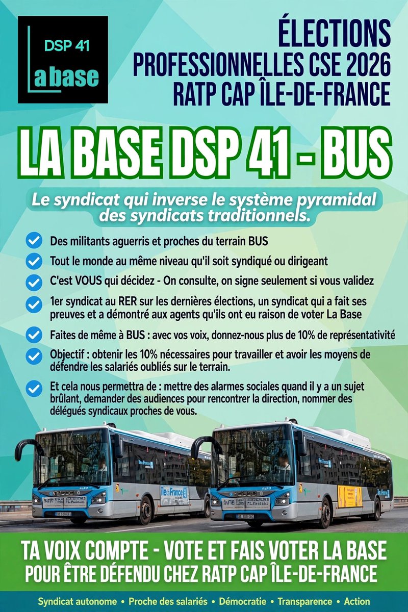 BaseRatp's tweet photo. Petit à petit, #LaBaseRATP fait son nid sur le réseau #bus de la filliale @RATPgroup CAP ÎLE-DE-FRANCE, avec une équipe qui sera au plus proche des salariés afin de défendre les conditions de travail, défendre les attaques sur les retraites, negocier les salaires etc.. https://t.co/84ZgbnZQZo