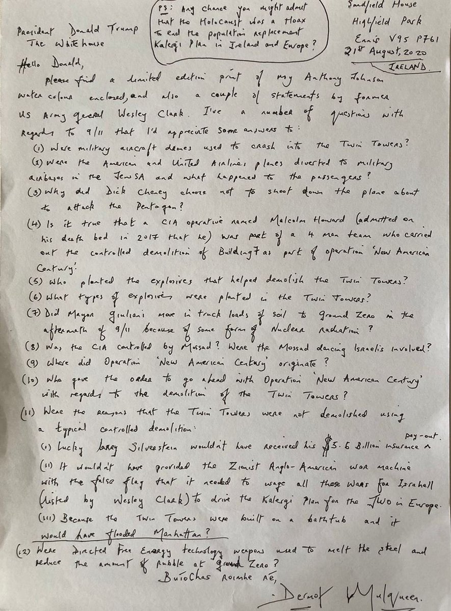 Diarmuid737's tweet photo. Why did I @realDonaldTrump never get a reply to my letter to you about 911 ?
#911Truth
#InsideJob
#911FalseFlag
#HowJewSAWorks
#Wars4Israhell
#TwinTowers
Operation #NewAmericanCentury
#LuckyLarry
#LarrySilverstein
#LuckyLarrySilverstein
#AntiJaphmetic #ShemSupremacy
#OriginsOfJewishSupremacy
#Locsachas #Loxism
https://t.co/eLoRbMRRQJ
https://t.co/cyQt9Jj6vx
https://t.co/bhJ7iyTs6b
https://t.co/tUDbKaR3k5
https://t.co/pJFIBuhxH8
#BiroBidjan
https://t.co/EyMpQFk1t3
#HowJewishSupremacyWorks
https://t.co/ylOdnvlv53
https://t.co/d75uuB30Tv
https://t.co/iw4kedaU10