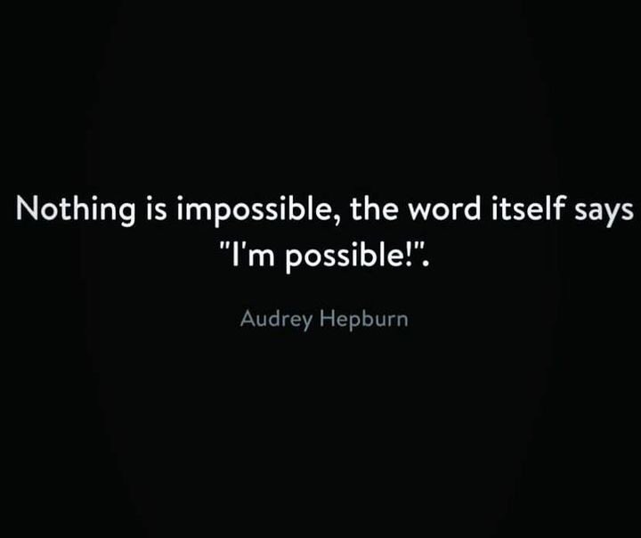 karmaboko21's tweet photo. “Nothing is impossible, the word itself says ‘I'm possible!’”
- Audrey Hepburn https://t.co/v2NvWVJLiQ