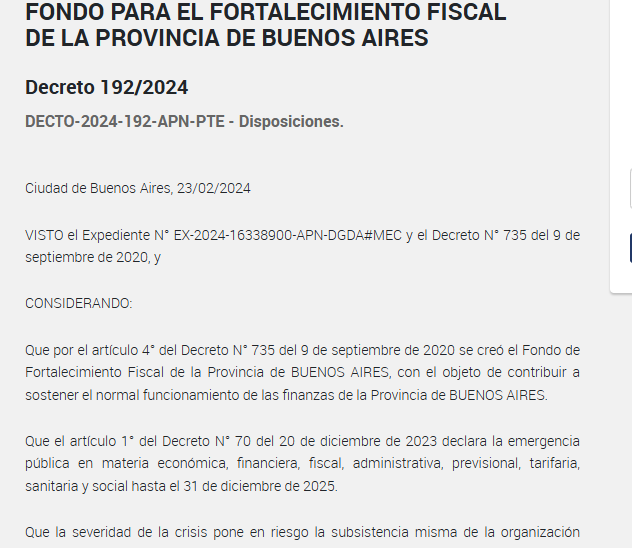 MartnPeiretti1's tweet photo. ⛔️⚠️❎Cínico. Santilli culpa al gobierno de prov de Buenos Aires, pero el Gobierno de Milei, que integra Santilli, le eliminó a la Provincia de Buenos Aires, con el Decreto 192/2024, 750 MILLONES que estaban destinados a financiar EQUIPAMIENTO y SALARIOS de la Policia Bonaerense https://t.co/9F0rOlYL7p