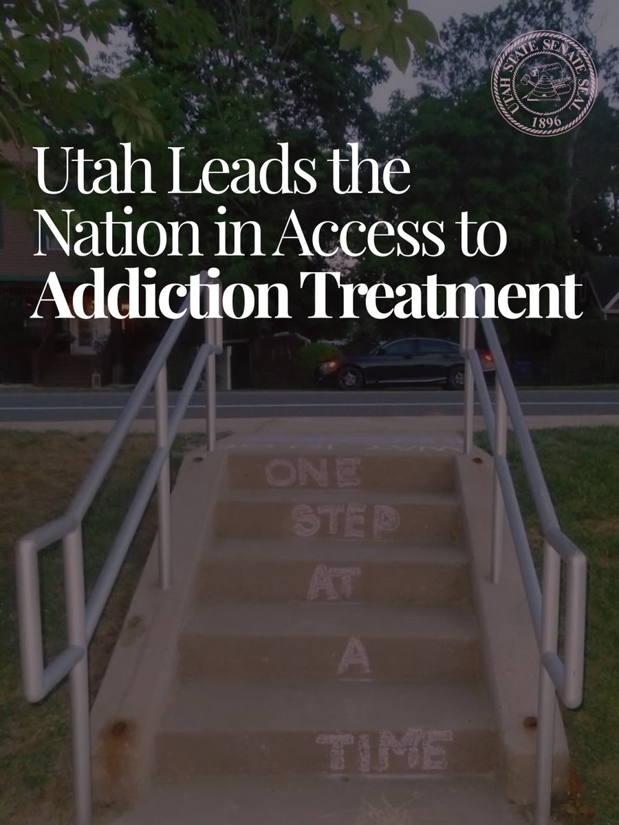 utahsenate's tweet photo. Utah ranks No. 1 in the nation for access to addiction treatment.

What matters most about that ranking is what it means for people: more Utahns can get the help they need when they need it. Whether it is treatment, counseling, peer support or encouragement from family and friends, having people and resources to turn to can make a lasting difference.

Addiction affects individuals, families and entire communities. Through the work of treatment providers, community partners and continued efforts by the Legislature to expand access to care, Utah has made important progress. We will keep working together to help more Utahns get the support they need to recover and move forward.