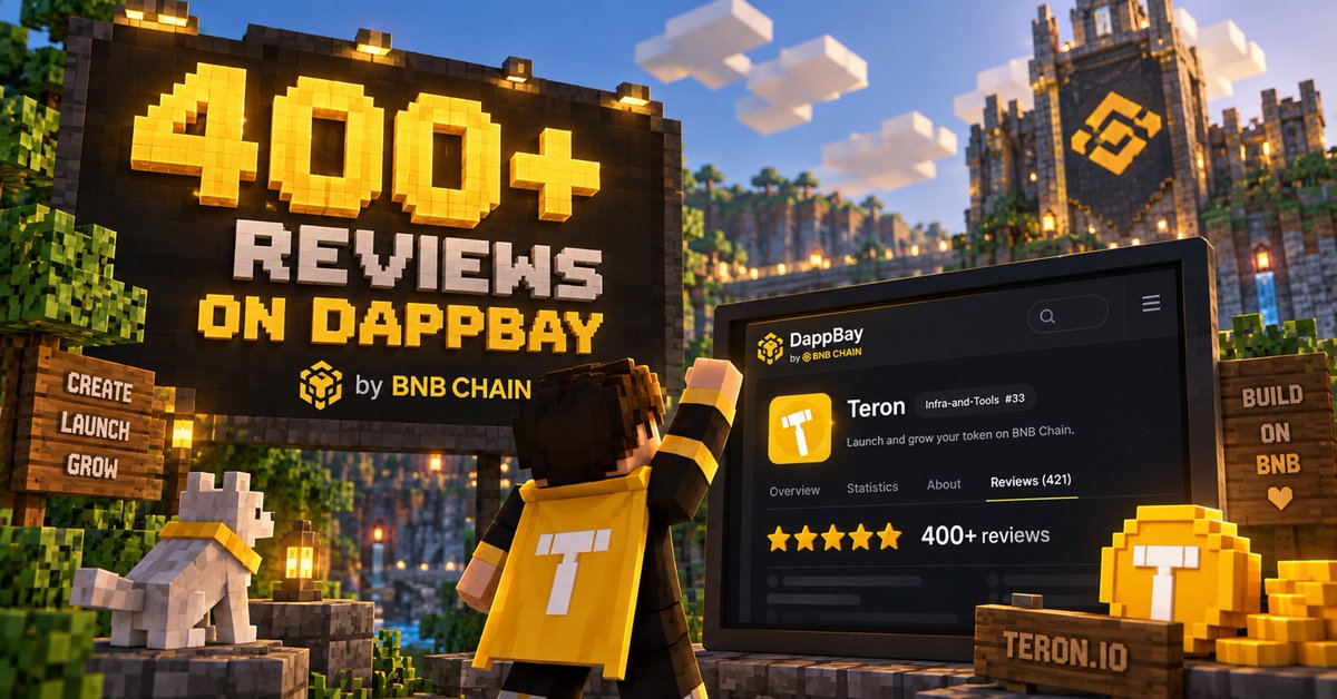 teronapp's tweet photo. 400+ reviews on DappBay by @BNBCHAIN  Chain💛

A small milestone for Teron, and we really appreciate everyone who took the time to support and share their feedback

Check out Teron https://t.co/NuAu8AIhhG https://t.co/upswgkcV2T