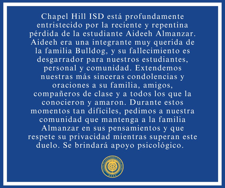 ChapelHill_ISD's tweet photo. Important Announcement from Chapel Hill ISD https://t.co/jkc12se1ee