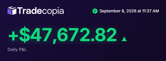 JoshuaTrades's tweet photo. After 1 month of hiatus, I am back.

All accounts are up $47,672 using @tradecopia.

Sign up using code: J4
https://t.co/ysPBeCMFwz https://t.co/x4oNfnEluw