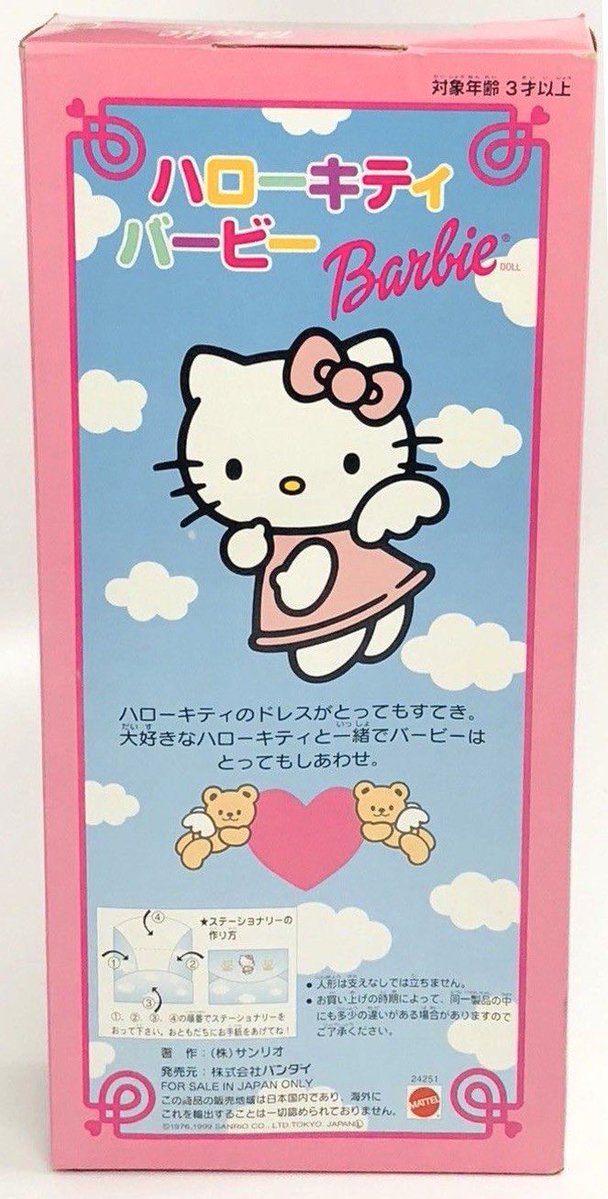 thepinkernet's tweet photo. japan exclusive hello kitty barbie (1999) https://t.co/nrwl41iTKJ