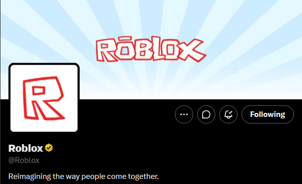 Jegsfen's tweet photo. They... they changed the slogan... It's not "Powering imagination" anymore. It's not what it used to be anymore... I miss the old days... #robloxㅤ https://t.co/lLVGEayrOO