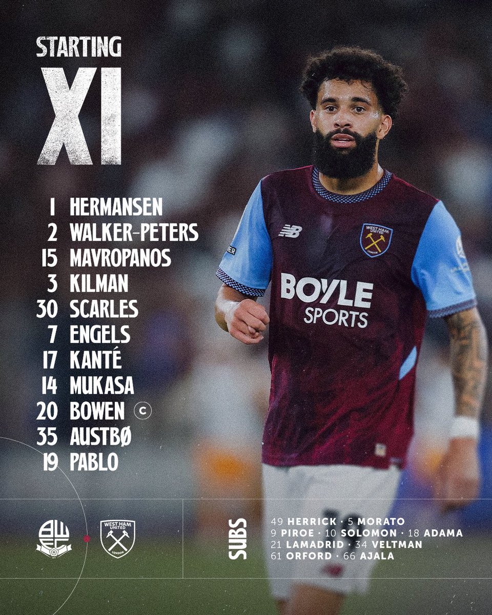 WestHam's tweet photo. Named for the night shift 📋 https://t.co/8xgCUSHotd