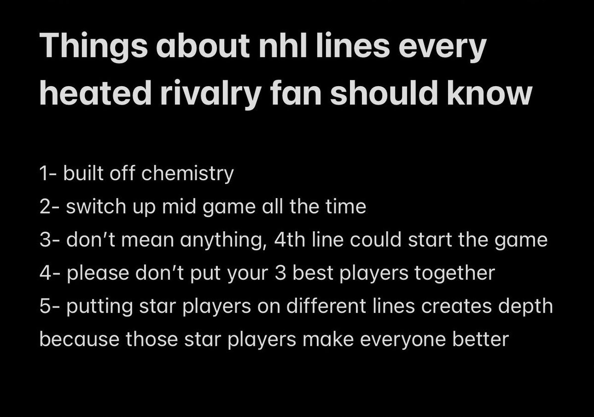 tharlsglazer's tweet photo. NHL lines 101 https://t.co/G2xVJskPFS