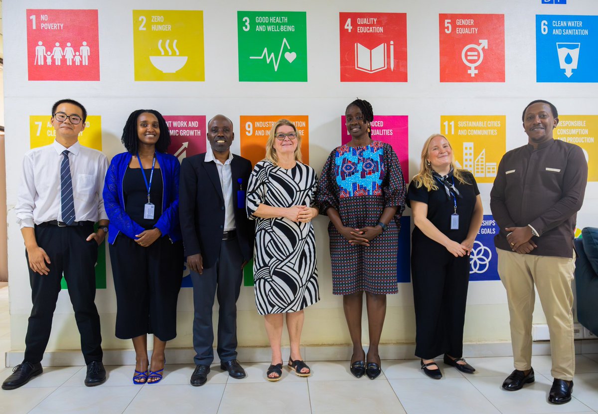 UNDP_Rwanda's tweet photo. Rwanda's climate priorities need financing that reaches households, farms and ecosystems.

Our ResRep @FatmataLSesay met Nordic Development Fund Managing Director @santalasatu to discuss potential partnerships in climate services, clean cooking and innovative biodiversity finance in Rwanda.

We look forward to taking these discussions further.
