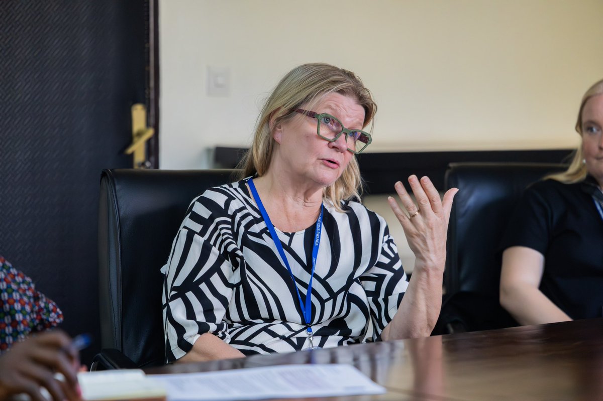 UNDP_Rwanda's tweet photo. Rwanda's climate priorities need financing that reaches households, farms and ecosystems.

Our ResRep @FatmataLSesay met Nordic Development Fund Managing Director @santalasatu to discuss potential partnerships in climate services, clean cooking and innovative biodiversity finance in Rwanda.

We look forward to taking these discussions further.