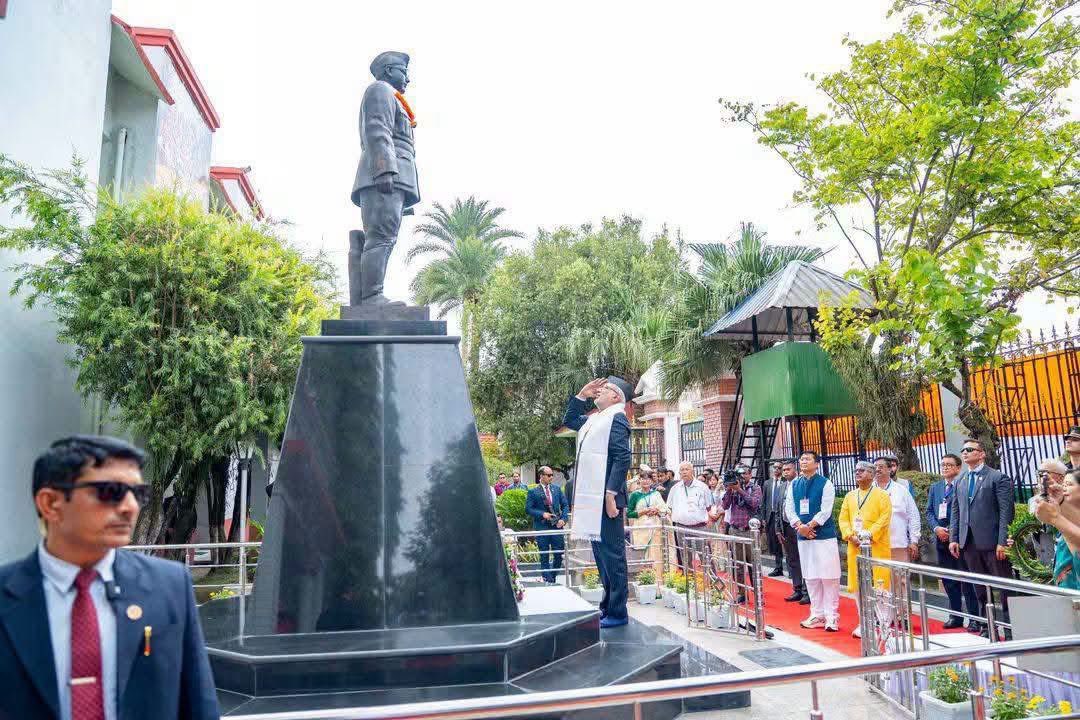 KonthoujamG's tweet photo. Honoured to join Hon’ble Vice President Shri C. P. Radhakrishnan Ji at the historic INA Memorial Complex, Moirang, Bishnupur district, and pay homage to Netaji Subhas Chandra Bose and the brave soldiers of the Azad Hind Fauj.

Moirang holds a sacred place in India’s freedom struggle, where the Tricolour of the INA was unfurled on Indian soil on April 14, 1944. We remember with deep respect the courage, sacrifice and indomitable spirit of all those who fought for India’s independence.
@narendramodi @NitinNabin @sambitswaraj @AmitShah