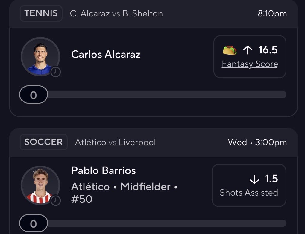 preety_picks's tweet photo. 🌮 Taco Pair 🌮

🎾⚽ Tennis + Champions League tonight 🔒

❤️ if you’re tailing

#SportsBetting #PrizePicks #Underdog #TacoTuesday #Tennis #ChampionsLeague #BettingTips #FreePicks #BettingTwitter #PicksOfTheDay #TailMe #Gambling𝕏 #SG https://t.co/fHF4WJwzP5