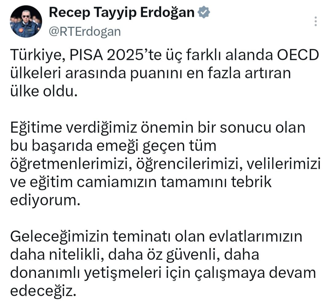 ratak74's tweet photo. #PISA2025ZirveninAdıTürkiye https://t.co/zGomK5Fr1V