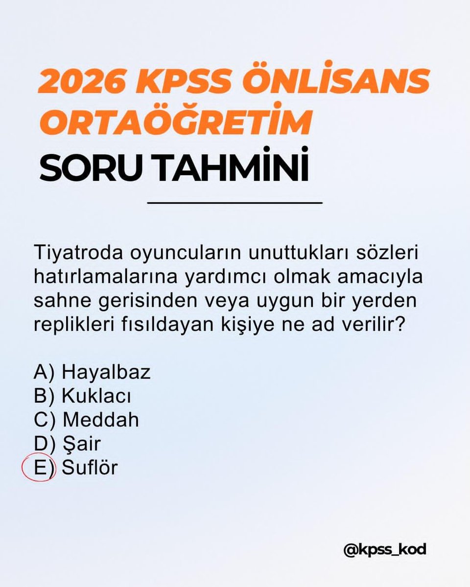 nuroyel's tweet photo. 2026 KPSS Önlisans ve Ortaöğretim için beklediğimiz soruları seri halinde paylaşıyoruz ✅ https://t.co/jv7Ybsda9a