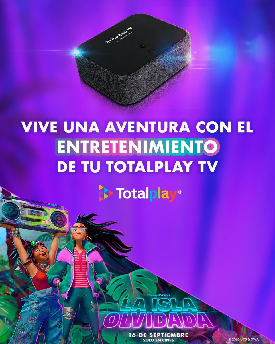 totalplaymx's tweet photo. Aventuras increíbles, mundos mágicos, amistad y grandes historias te esperan. 🏝️✨📺

Disfruta el mejor entretenimiento en tu Totalplay TV y déjate sorprender por una historia llena de magia y emoción en #LaIslaOlvidada este 16 de septiembre, solo en cines. 🎬 https://t.co/JDErxLJ8Fz