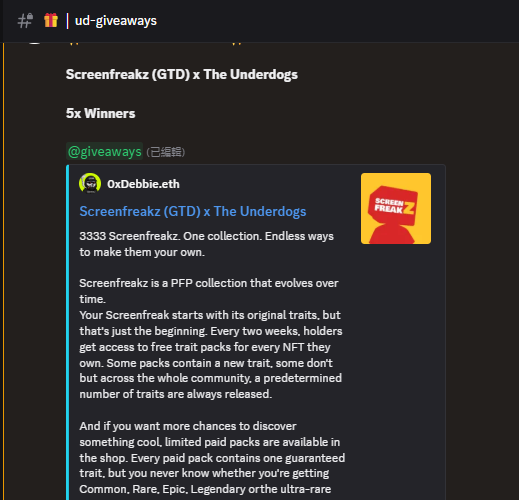 egyptk6's tweet photo. Yesterday I finally finished building a Mint Calendar Bot for our community.

Honestly, it’s pretty hard to catch 100% of all the projects minting each day 😂 So for now, the bot will just try its best to catch as much mint info as possible.

If you guys have any good ideas on how we can catch more mint info, or know any good sources we should be tracking, let me know~  

Also, the @TheUnderdogsHK  TG Channel has been growing a lot lately, and sometimes @0xdebbie drops some urgent Alpha only on TG.

So today I decided to build another bot 

Now our Discord Giveaways + DC Debbie’s Alpha can be sent directly to the Underdogs TG Channel

Hopefully this makes things easier and no one misses the important stuff 

Anyway, Welcome to Underdogs 🐶❤️Hope you guys enjoy it here! 🫶