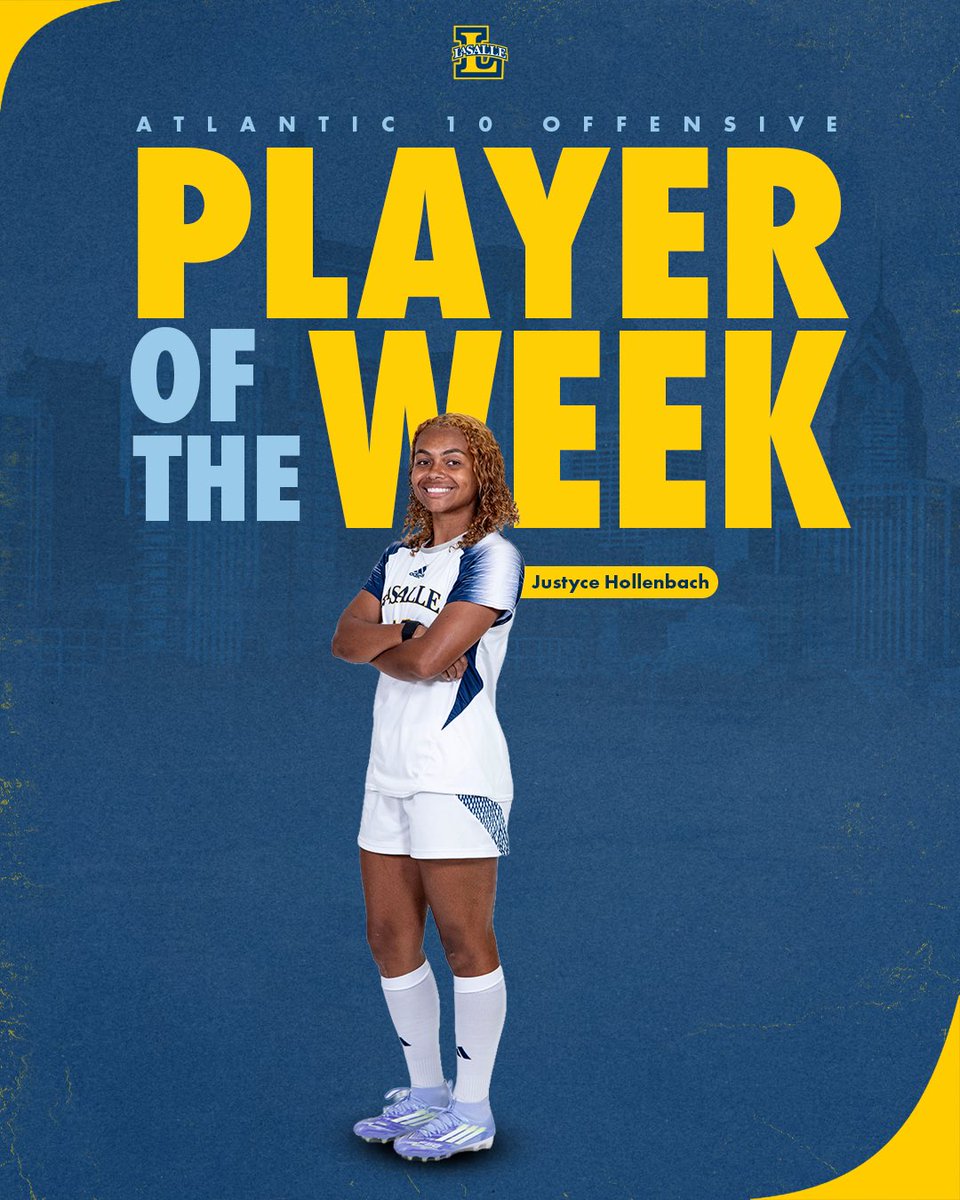 LaSalle_WSOC's tweet photo. Congratulations to Justyce Hollenbach on being named Atlantic 10 Offensive Player of the Week.

#GoExplorers🔭 https://t.co/Azi2ytpMby