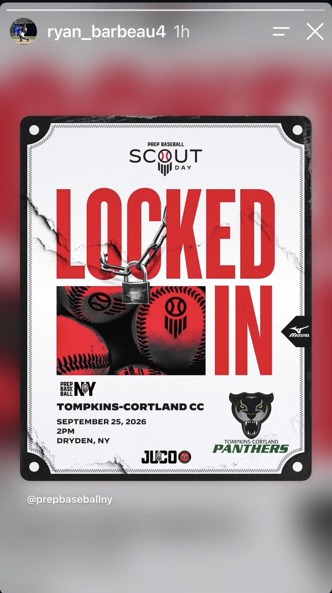 RyanBarbeau6's tweet photo. Excited for the opportunity to compete at the Prep Baseball Scout Day at Tompkins Cortland CC September 25th! Looking forward to getting after it.
@PrepBaseballNY @TC3Baseball
#PrepBaseball #ScoutDay #JUCOBaseball #TC3Baseball #BaseballRecruiting #Catcher #JUCOCatcher @BUncommitted @UncommittedStud