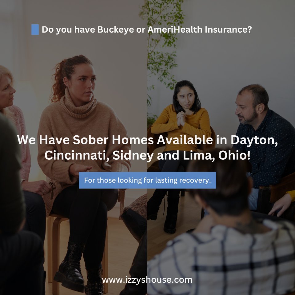 Izzys_House's tweet photo. Looking for a supportive place to continue your recovery journey? ✅

Izzy’s House has sober living homes available in Dayton, Cincinnati, Sidney, and Lima for individuals with Buckeye or AmeriHealth insurance. 🤝💙

Learn more:
https://t.co/LuRRH7T9bg

#IzzysHouse #Recovery https://t.co/qobDdvBoFn