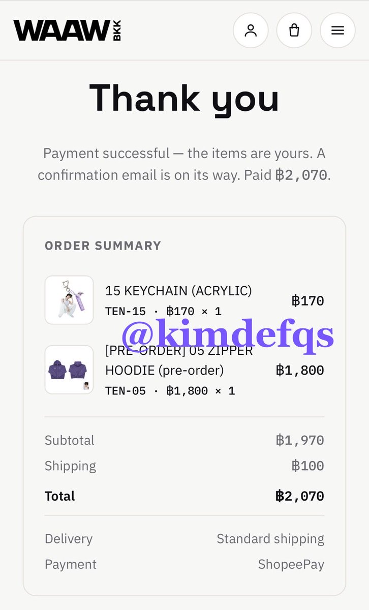 kimdefqs's tweet photo. กี๊ดดด เมนเตนล์นอนยังคะ ใครยังไม่ได้พรีฮู้ดม่วง รีบเลยค่ะ Shopee แจกโค้ดส่วนลดสแกนจ่าย 50% สูงสุด 999฿ ลดเยอะมาก 😭💜 

— กดเก็บโค้ดตามลิ้งก์ข้างล่างในแอป Shopee
— ไปกดพรีของใน WAAW BKK >เลือกจ่าย ShopeePay 
— เอา QR Code มาสแกนจ่ายในแอป ShopeePay ค่ะ

#TENCORE0110_Merchandise https://t.co/vsio8OJ2El