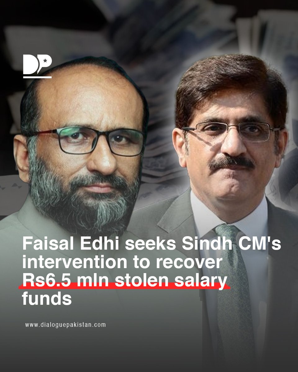DialoguePak's tweet photo. KARACHI: Suspects involved in the robbery of Rs6.5 million from the Edhi Centre in Sohrab Goth, Karachi, have yet to be arrested.
https://t.co/2MZXBE1Tyl
#DialoguePakistan #FaisalEdhi #SindhCM #Intervention #Recover #Stolen #Salary #Funds https://t.co/Vnm2CMnUU2