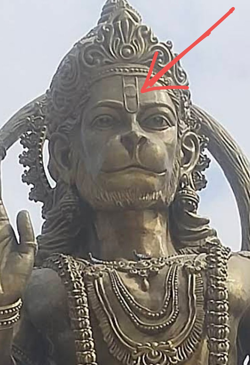 NalinisKitchen's tweet photo. I still remember the controversy over Hanumanji having a Swaminarayan tilak on his forehead at the Salangpur Hanumanji temple, which is managed by the Swaminarayan Vadtal dham Sansthan.

According to the beliefs of the Swaminarayan sect, Hanumanji is a devotee of Lord Swaminarayan. Therefore, the Swaminarayan sect’s tilak have been placed on the forehead of the Hanumanji idol.

What do you think?