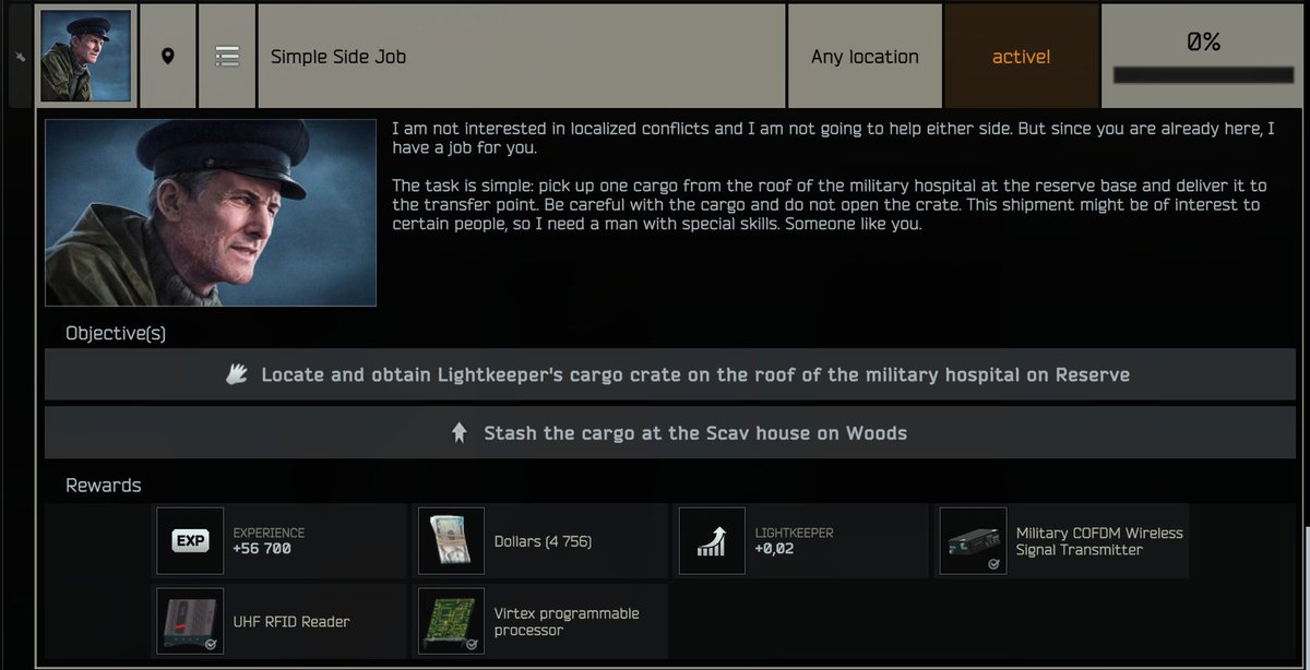 Fugglet_tv's tweet photo. KORD BREACH Quest Line continues at Lightkeeper, these are the 3 first quests you get when you get out there. #tarkov https://t.co/8poK8j57n8