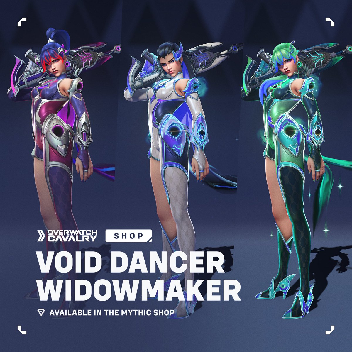 OWCavalry's tweet photo. New #Overwatch Mythic Skin: Void Dancer Widowmaker 🌌

🛒 Available in-game now for 50 Mythic Prisms. https://t.co/Sc5ZjyONhW