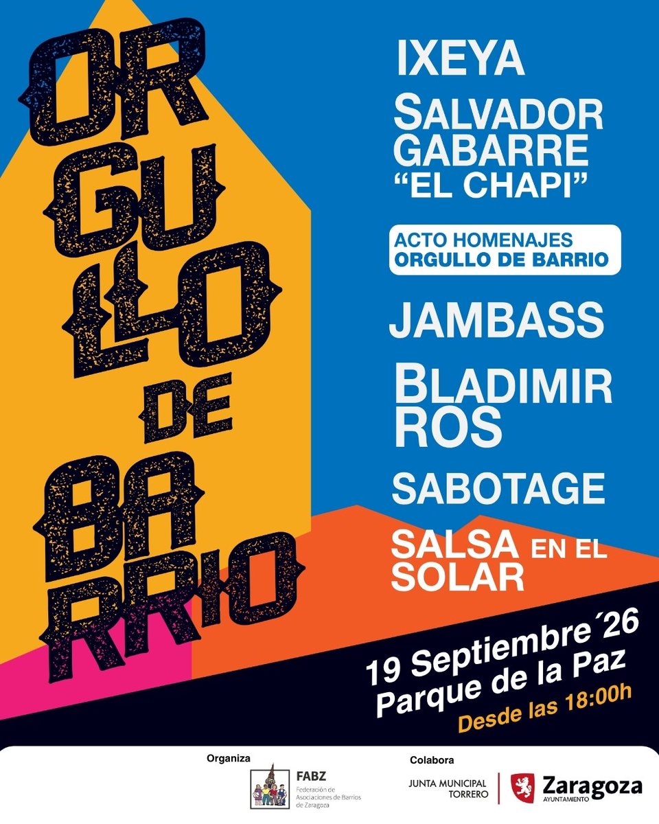 barrioszgz's tweet photo. 📆 ¡El próximo sábado 19 de septiembre celebra con nosotras el Orgullo de Barrio! 

📍 Parque La Paz.
👉 ¡Ven, comparte y sigamos haciendo barrio juntas! https://t.co/uw6hT3OJEL