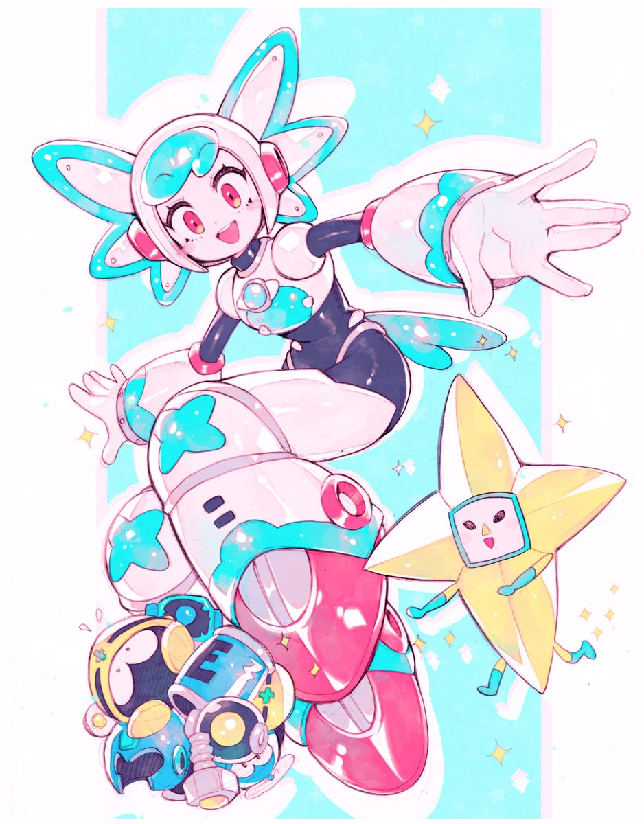 Parorou's tweet photo. my mind went twinkle twinkle✨
twinkle girl #megamanDO 
twinkle from katamari series https://t.co/g1n5ISpAGU