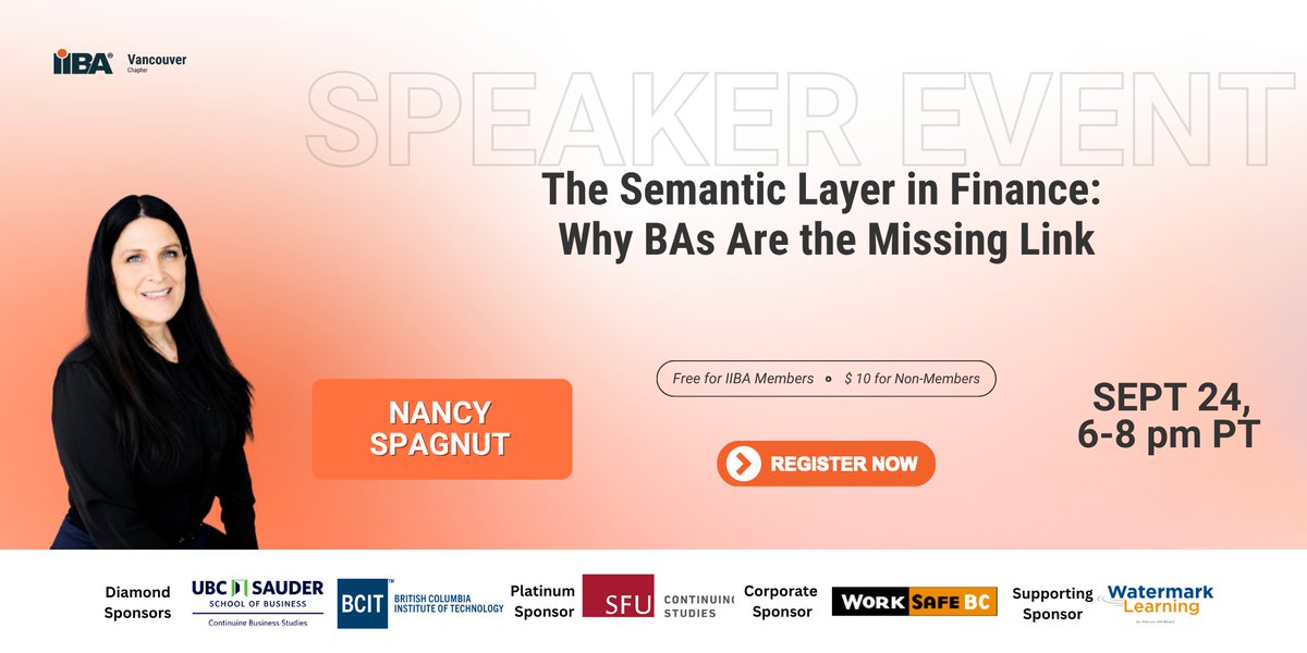 IIBAVan's tweet photo. The semantic layer is the hidden infrastructure that makes trusted, consistent financial data possible. 
Date: Thu, Sep 24/26
Time: 6-8 pm PT Online
Register: https://t.co/Xhxe3FCZDJ https://t.co/83C99mNZqK