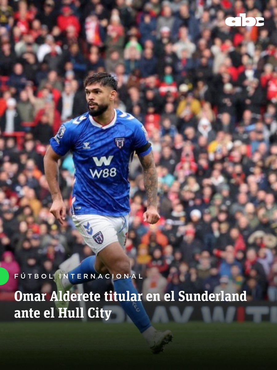 ABCDeportes's tweet photo. VUELVE AL ONCENO 

➡️Omar Alderete arrancará desde el vamos en el partido del Sunderland ante el Hull City, el compromiso iniciará a las 15:45 de nuestro país

#CardinalDeportivo #ElJuegoQueSentimos #730AM https://t.co/yX5jJaelwb