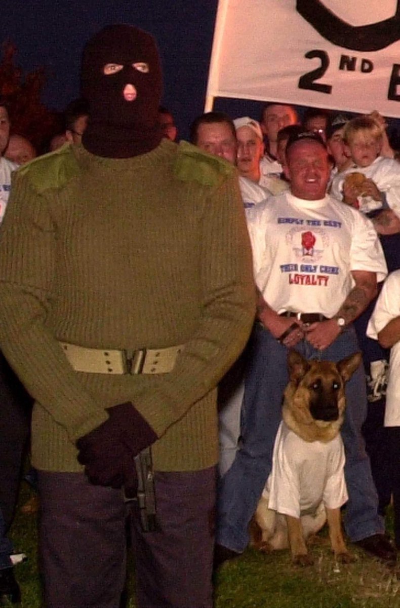 ulstertruth26's tweet photo. When Johnny took his motley crew and his dog to play footsie with the LVF in Portadown, did he tell them C Coy played a major role in the CLMC decision to take action against Wright and Kerr in 1996?! https://t.co/TjOsRdYPQv