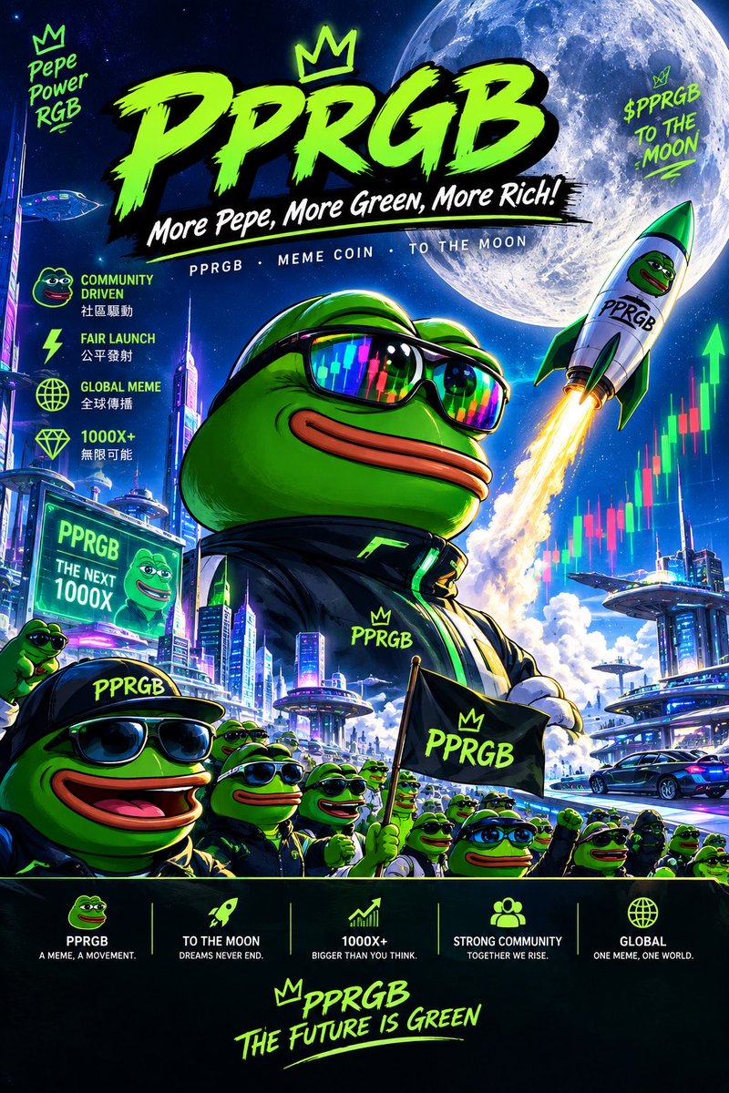 PPRGBb0py's tweet photo. 🐸💚 $PPRGB，向月球出发！🚀🌕
社区共建，未来全绿！🔥 https://t.co/Jy1CuLAsN3