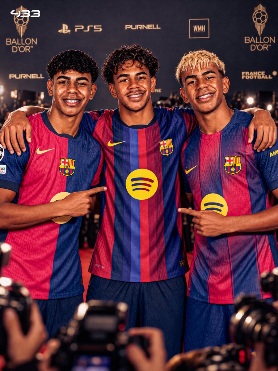 433's tweet photo. 🚨 𝐎𝐅𝐅𝐈𝐂𝐈𝐀𝐋: Lamine Yamal becomes the first player 𝐄𝐕𝐄𝐑 to be nominated for the Ballon d'Or 𝐓𝐇𝐑𝐄𝐄 𝐓𝐈𝐌𝐄𝐒 before the age of 20 🤯👏

🗓️ 2024 — 17-year-old Lamine Yamal finished 8th
🗓️ 2025 — 18-year-old Lamine Yamal finished 2nd
🗓️ 2026 — 19-year-old Lamine Yamal finishes... ❓