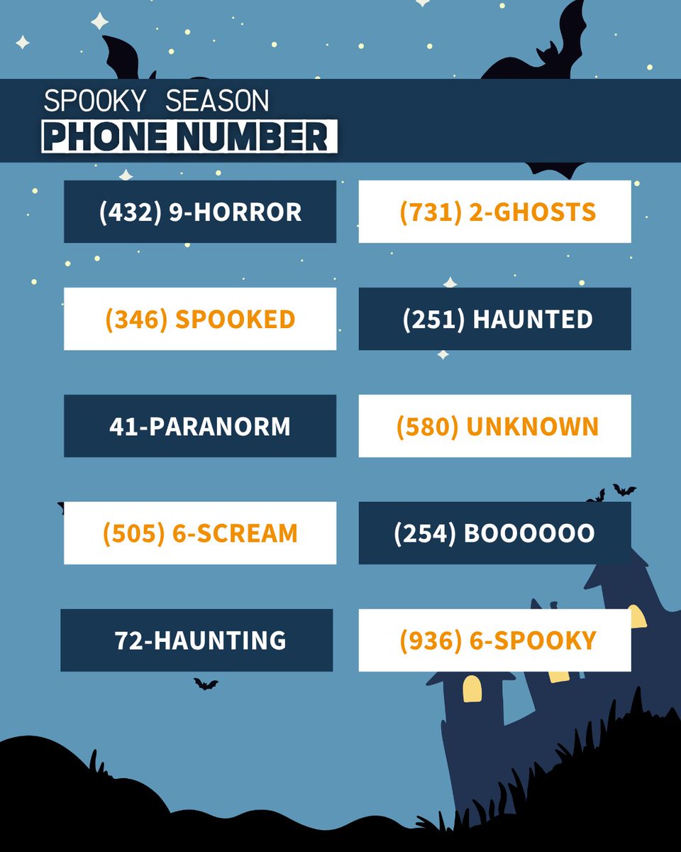 NumberBarn's tweet photo. Spooky season awaits. Snatch a creepy custom number, before it snatches you. (Starting at $9.95!) #halloween #phonenumber #spookyseason https://t.co/oXMuqa6q72