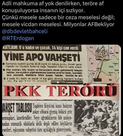 kadir7350's tweet photo. @YildizFeti @Akparti @MHP_Bilgi @TBMMGenelKurulu @RTErdogan @dbdevletbahceli @avabdullahguler @abakingurlek @efkanala @omerrcelik @KarakayaMevlut TC nin Milletine
EŞİT #GenelAf 
Vermek Varken,
86 Milyonu KANDIRIYORLAR
#PKKkadarSuçluDeğiliz
AnneleriDuyun EşitAffedin
@hasandogan
@HuseyinYayman
@NumanKurtulmus
@AvOzlemZengin
@abdulhamitgul
@milliyolpa74776
@erkanakcay45
@eczozgurozel
@avidrissahin
@ZeynelEmre_
@iyiparti https://t.co/U7uqJwgs4k