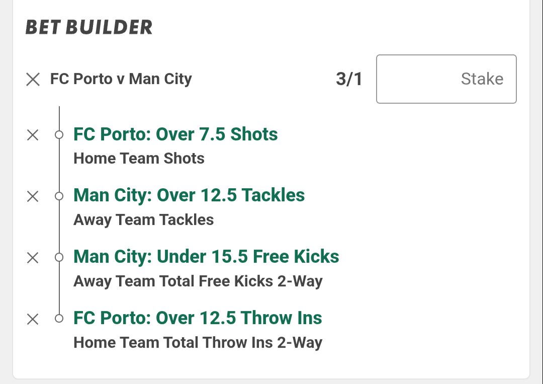 Arcey1980's tweet photo. Two more betbuilders for the #fcporto and #mancity match. Throw ins are very interesting as Porto matches tend to have plenty. https://t.co/EX166OYznA