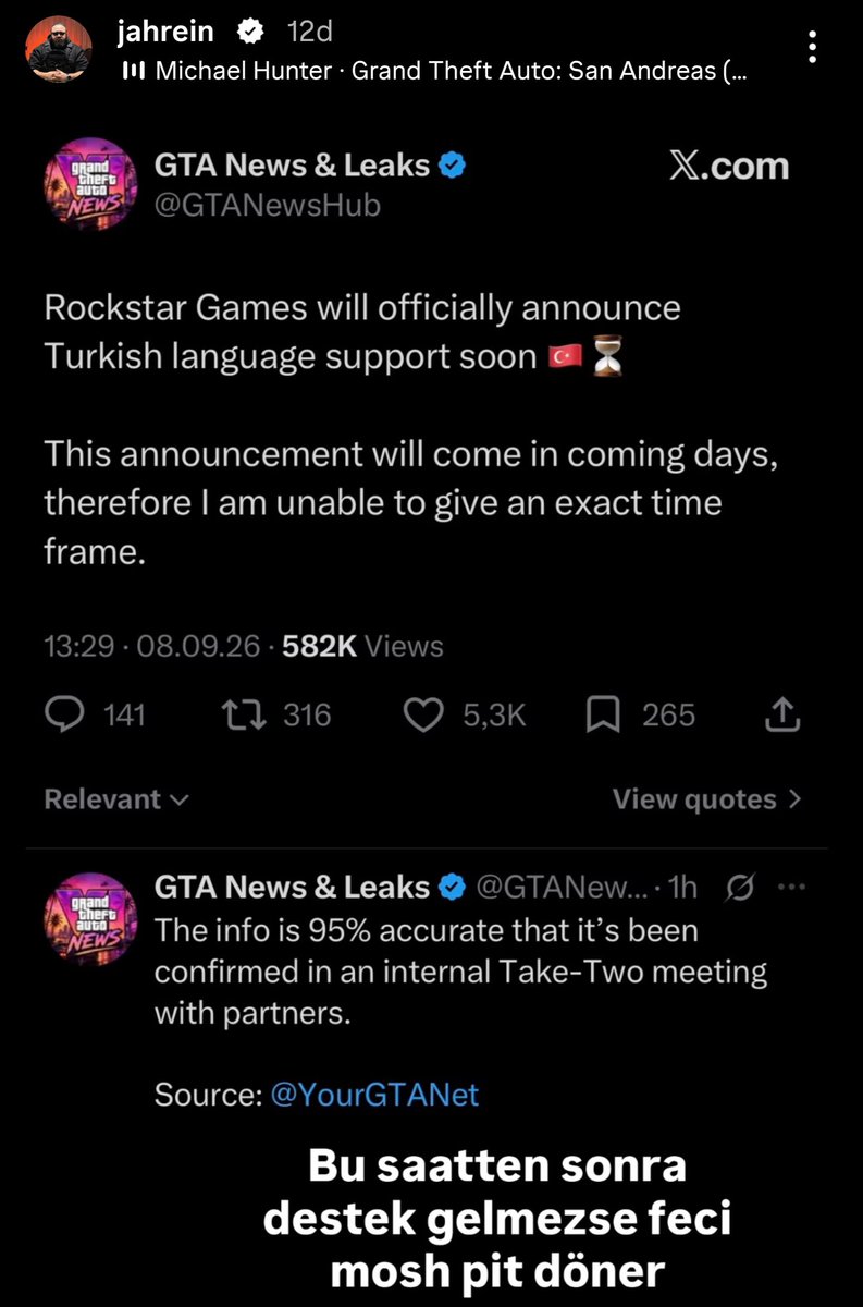 andersonburak's tweet photo. Abi GTA 6'nın türkçe olması skimde deil yeaea ama herkes desteklerse bende destekleirimm ya anlarsın mosh pit filan ;) https://t.co/gR1mUsAeiC