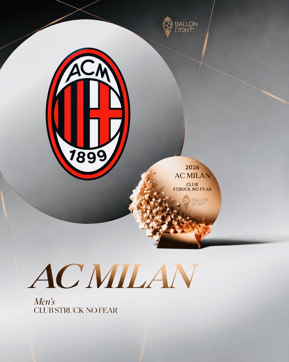 TheHateCentral2's tweet photo. Nominated for the 2026 Club Struck No Fear  ⬇️

@acmilan 

#ballondont https://t.co/qxgRvUOizH