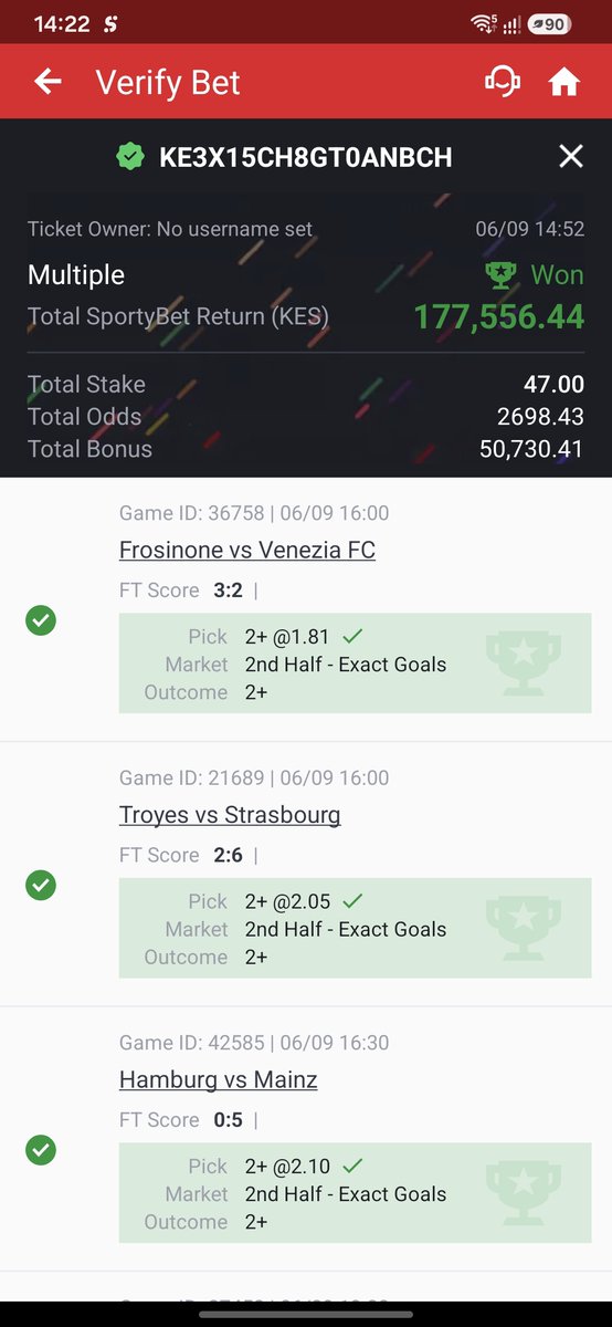 YuleAnalyst's tweet photo. Longshots On this Greatness 💸

#Sportybet Greatness ✍️ ✍️ 

2+ Second Half 

4YK3GF

Good Luck 💸💸💸 💰💰 https://t.co/oSKYePDvP1