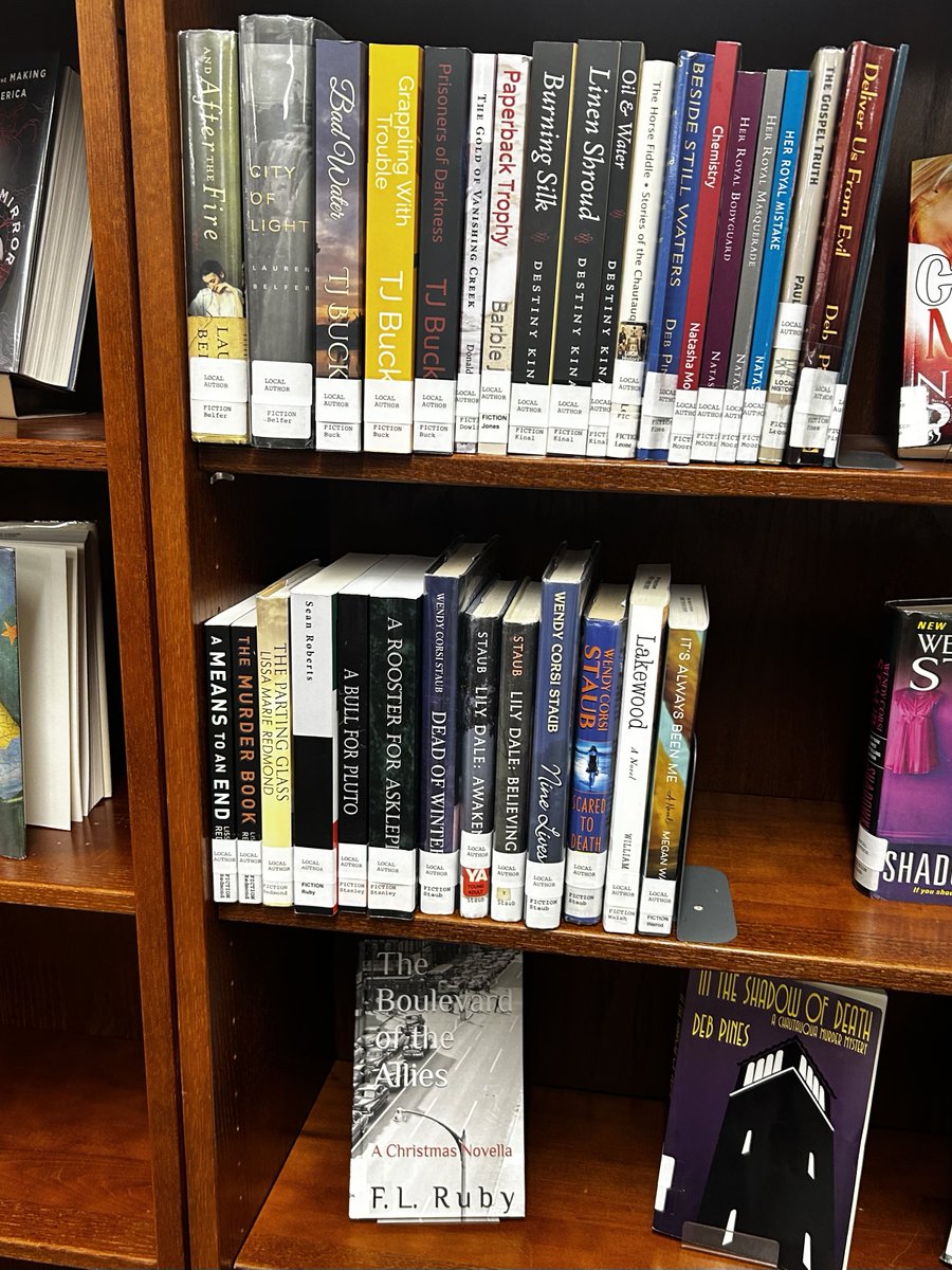 FLRuby2's tweet photo. Sean Roberts (2017), Paperback Trophy (2024), and The Boulevard of the Allies (2026) are all available at the #Lakewood Memorial #Library on #Chautauqua Lake! #librarians #love #books 📚 https://t.co/FDdlHk2zc7