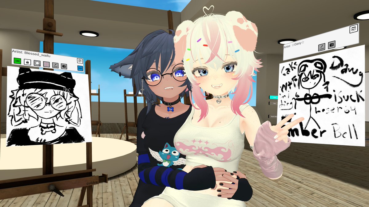 CakeDawg_'s tweet photo. Did some doodlin with this goober @Dany_wolfy 
#vrchat #vrc #vrcおうまが特 #vrcおうまがとき #VRC逢曲時 #vrchatphoto #VRCアバタ https://t.co/SSUpLlp93u