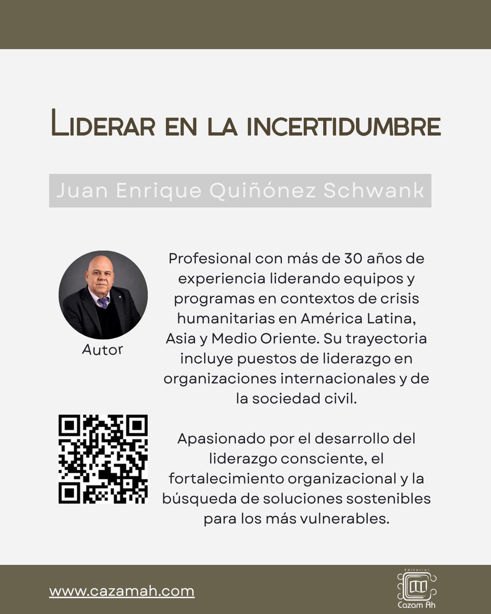 cazamah's tweet photo. #Liderar no es tener todas las respuestas. Es elegir servir cuando todo es incierto.
Este #libro no es una teoría de #liderazgo. Es un testimonio real desde la trinchera de las crisis humanitarias.
• Precio: Q200 (más Q35 de envío)
• Más información: https://t.co/ruUNNqLZsa https://t.co/uAkKgUNf50