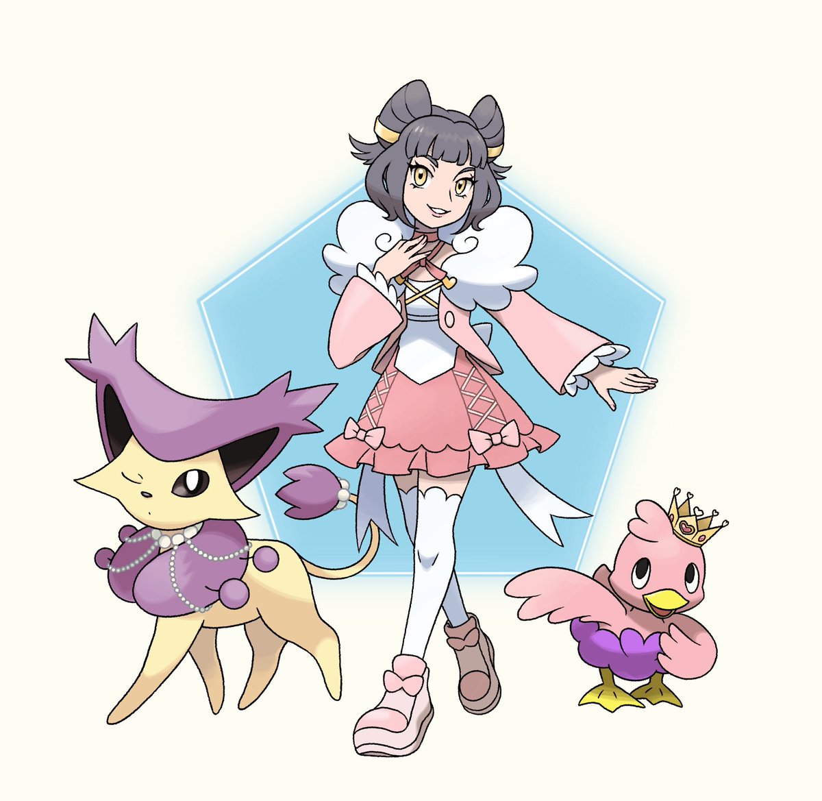 DearDiantha's tweet photo. 💌 Lately I've been wanting to connect again with these Costarshipping time skip designs 💚 I love that their outfits become more retro than futuristic. (Nell being the old fashioned lady scoffing at kid's running on the rooftops)

Estella and Ansha would be older too 🩷 https://t.co/68A6rnE8DQ