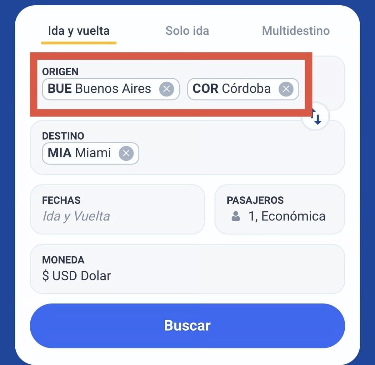 ervidiaz's tweet photo. Nuevo truco para ahorrar en vuelos✈️

Ahora podés seleccionar varios aeropuertos de salida o de llegada y comparar en una sola vez desde dónde o hacia dónde conviene volar.

Te dejo toda la info y un paso a paso para hacer tu búsqueda 👉🏽 https://t.co/prOXLetKDg

🔎 ¡Es ideal para mis seguidores del interior! 

Podés comparar desde qué ciudad termina siendo más barato sacar tu vuelo al exterior. Por ejemplo ⬆️