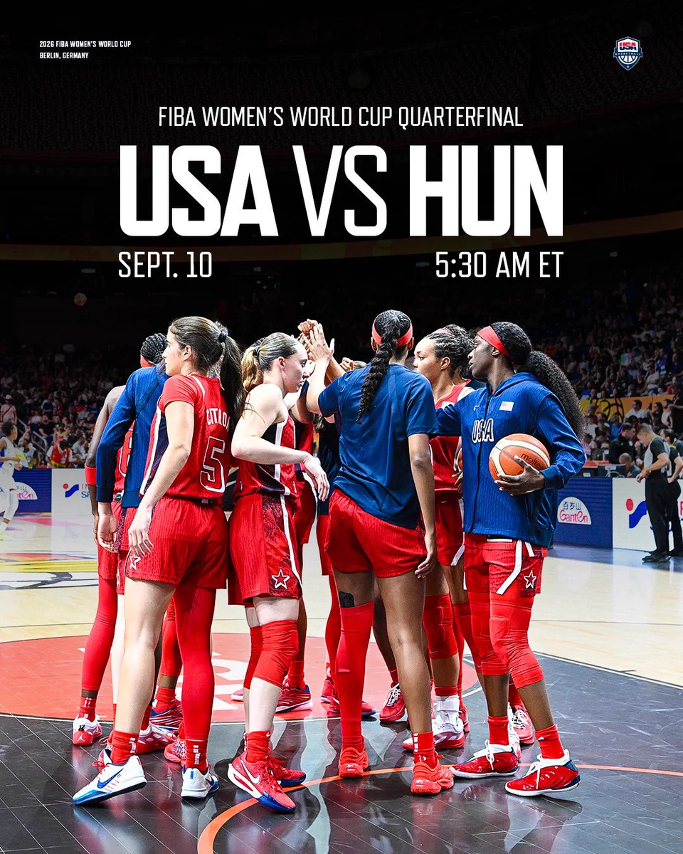 USA Basketball on X: "The 🇺🇸 #USABWNT vs 🇭🇺 Hungary in the #FIBAWWC  Quarterfinals. Book it 👊" / X