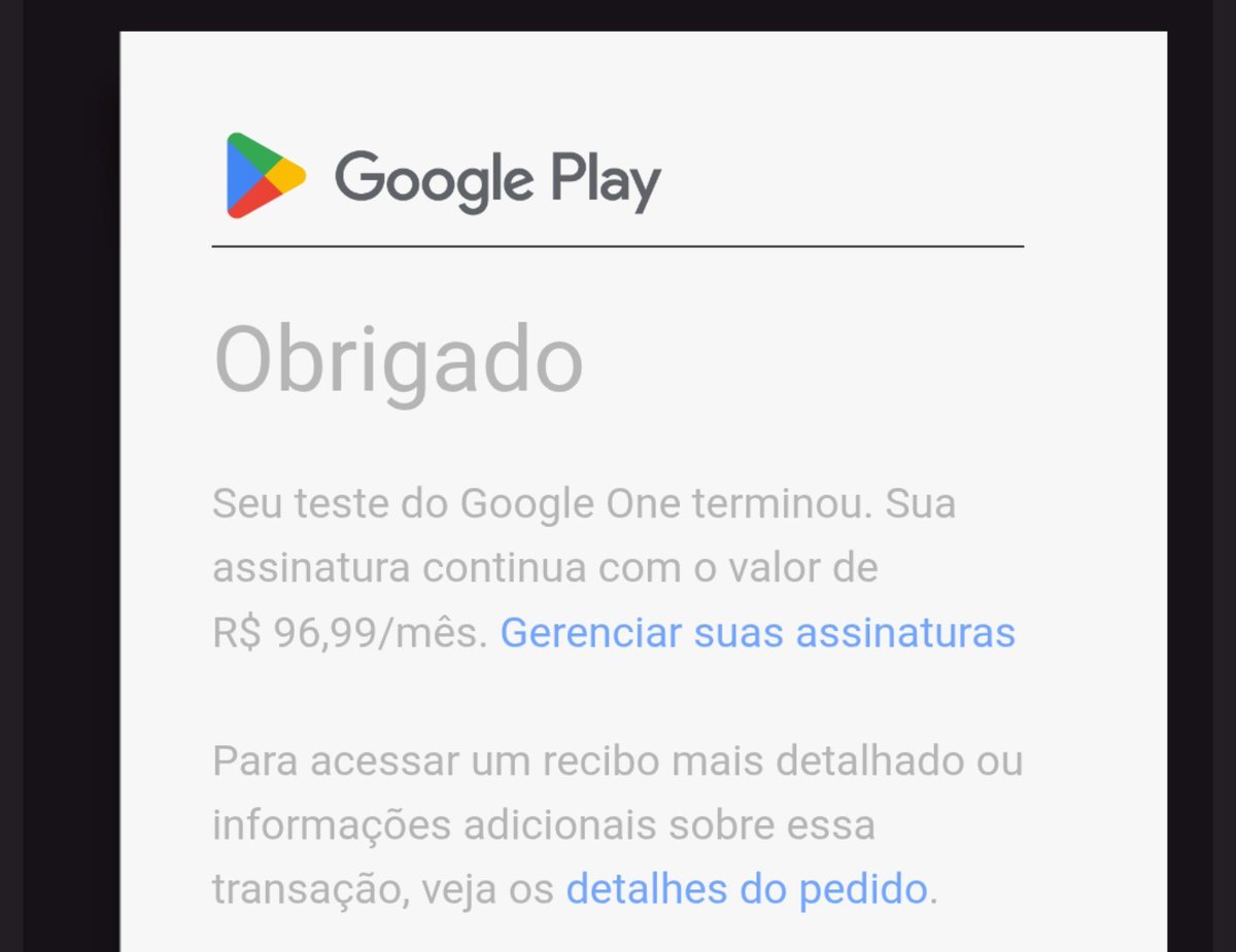 RenatoAlberto's tweet photo. Esqueci de cancelar meu 1 ano de Google One e acabei de perder 100 conto pro Google.eita atrás de eita https://t.co/NvdkbthXX0