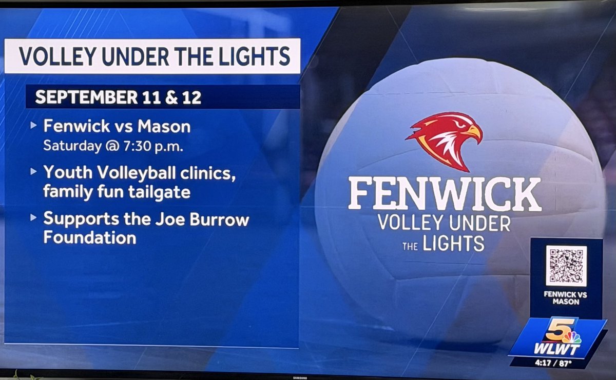 fenwicksports's tweet photo. A huge thank you to @WLWT for having us on this afternoon! ❤️🏐
@ShereeWLWT we are so thankful to you for helping us share our story and spread the word about Volley Under the Lights!

We can’t wait to see everyone this Saturday, September 12! 🌟🏐

Come out, cheer on the Falcons, enjoy a day full of fun, and help us support the Joe Burrow Foundation!
🎟️ https://t.co/UEZhtJW6nc