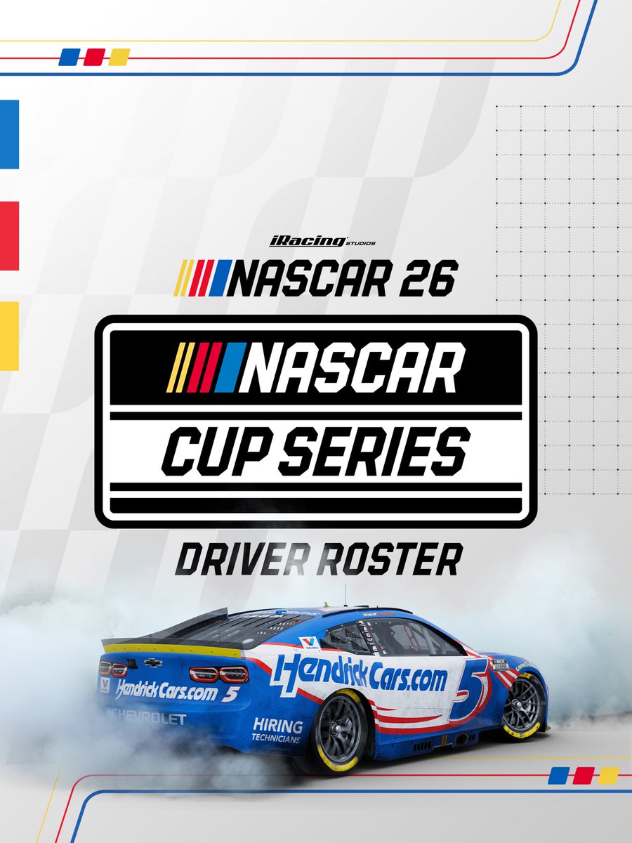 NASCAR26TheGame's tweet photo. The NASCAR 26 driver rosters are PACKED with the stars of the sport! From the seasoned veterans to the young chargers, who are you the most excited to drive as or compete against? https://t.co/wmoGl5SrFs